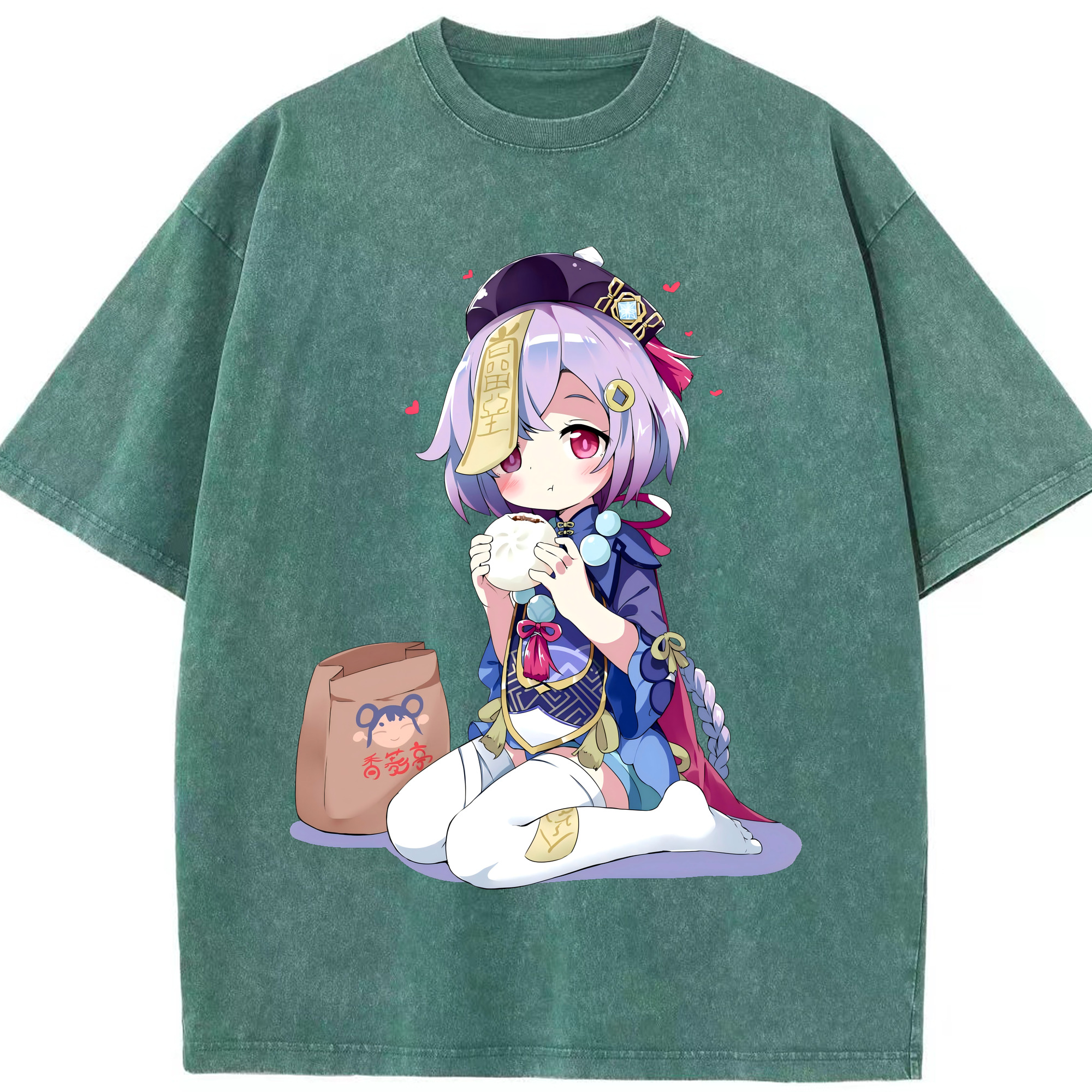 げんし神 七七 なな  genshin Nana 綿100% ヴィンテージ風 半袖Tシャツ（フロントプリント）